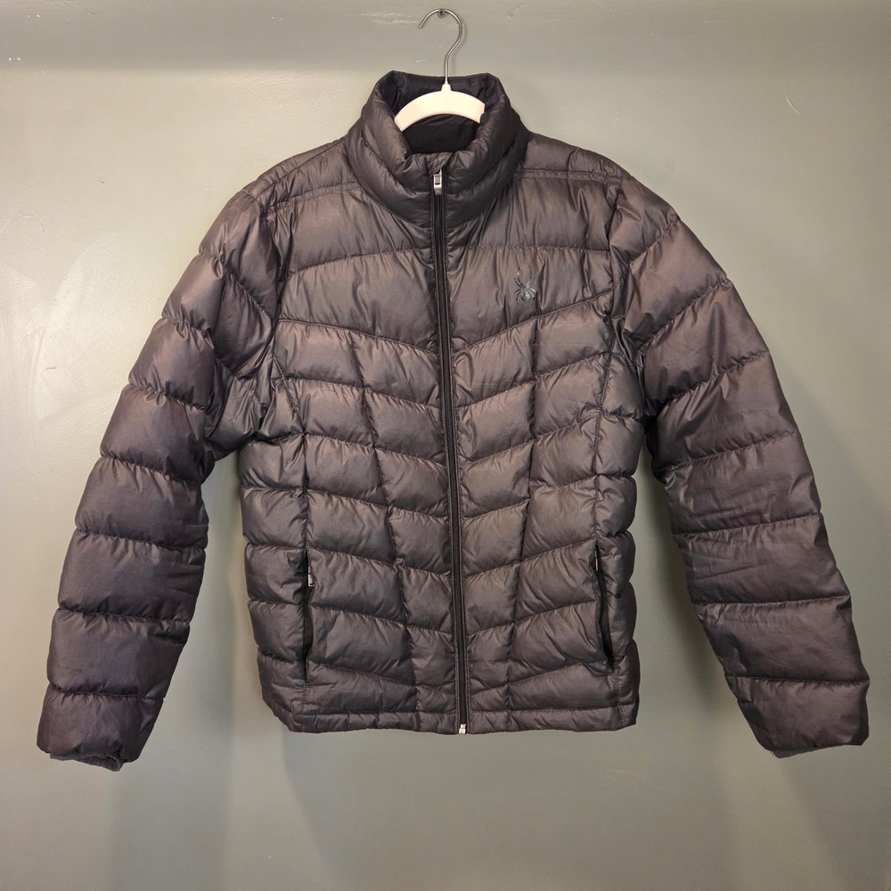 Spyder‎ Men's Pelmo Down-Filled Puffer Jacket Insulated, Size M, Gray Black